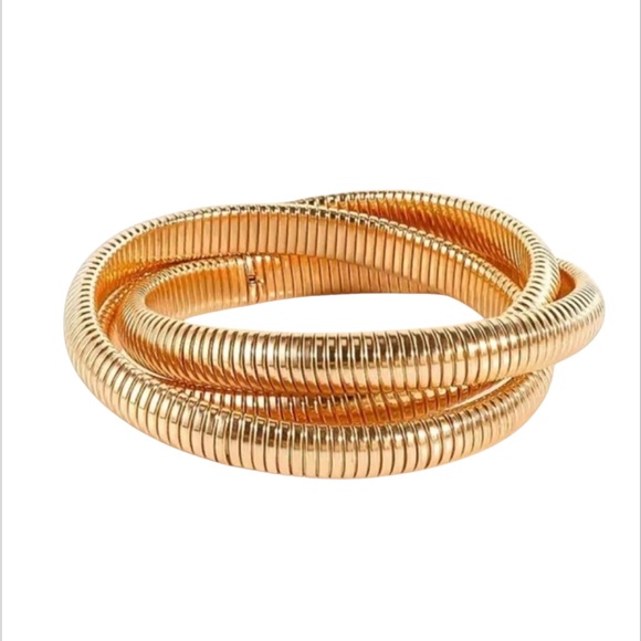 Unknown Brand Jewelry - NWOT Triple Strand Intertwined Coil Bracelet – Dark Gold Tone